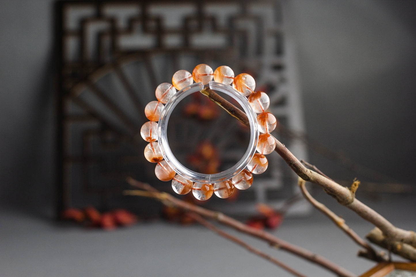 <You's jewelry>Exclusively customized red rabbit fur cornucopia bracelet (12+)