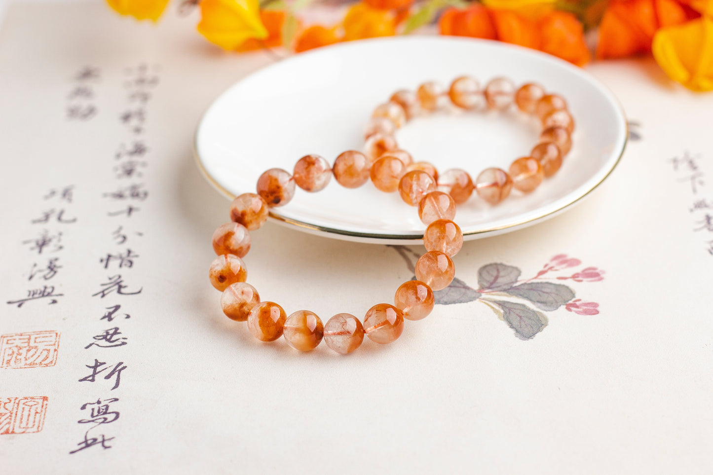 <You's jewelry>Exclusively customized red rabbit fur cornucopia bracelet (12+)