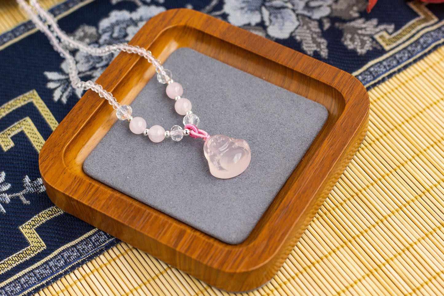 <You's jewelry>Exclusive customized Rose Quartz Buddha pendant