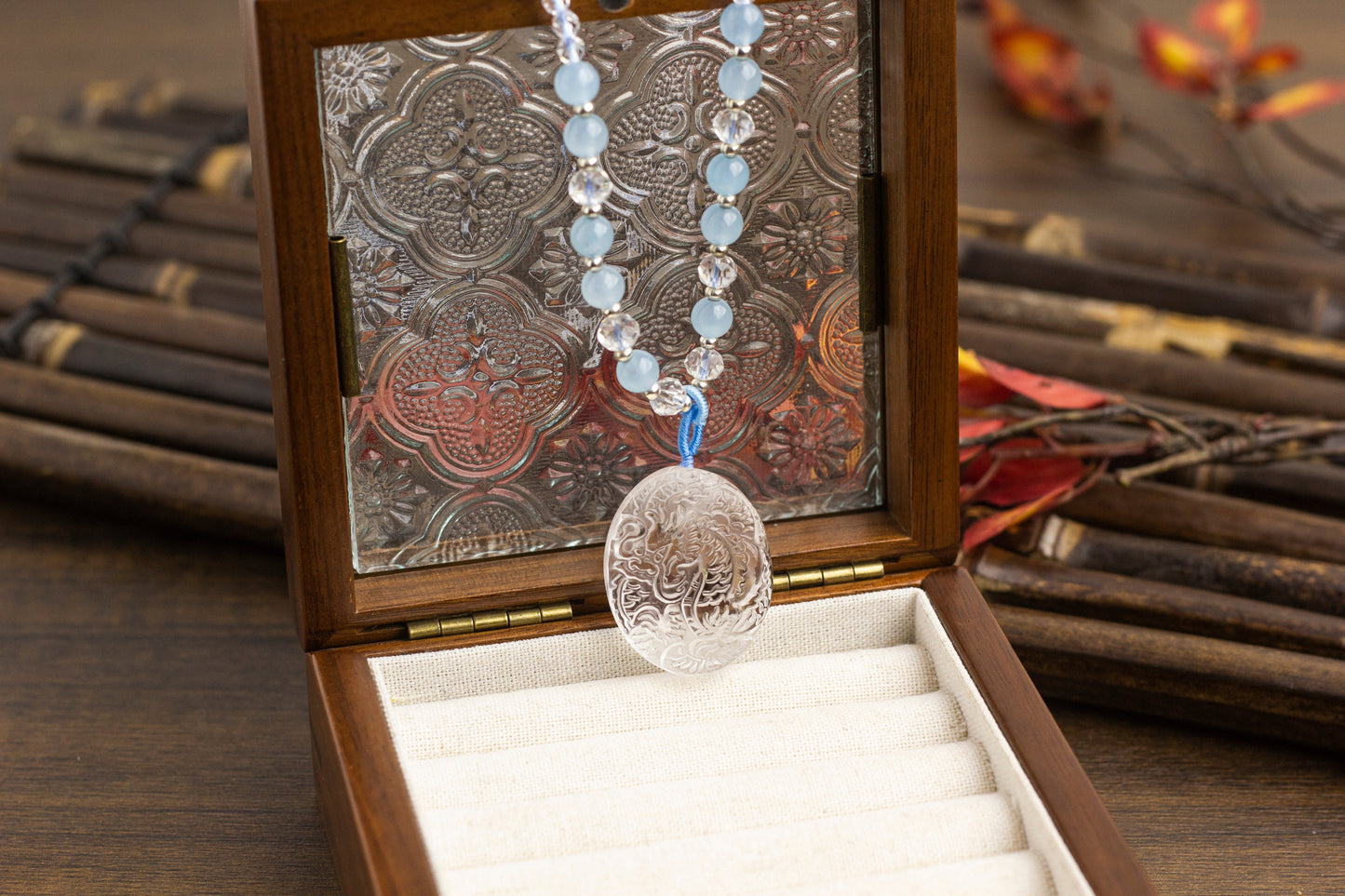 <You's jewelry>Exclusively customized Clear Quartz dragon plaque