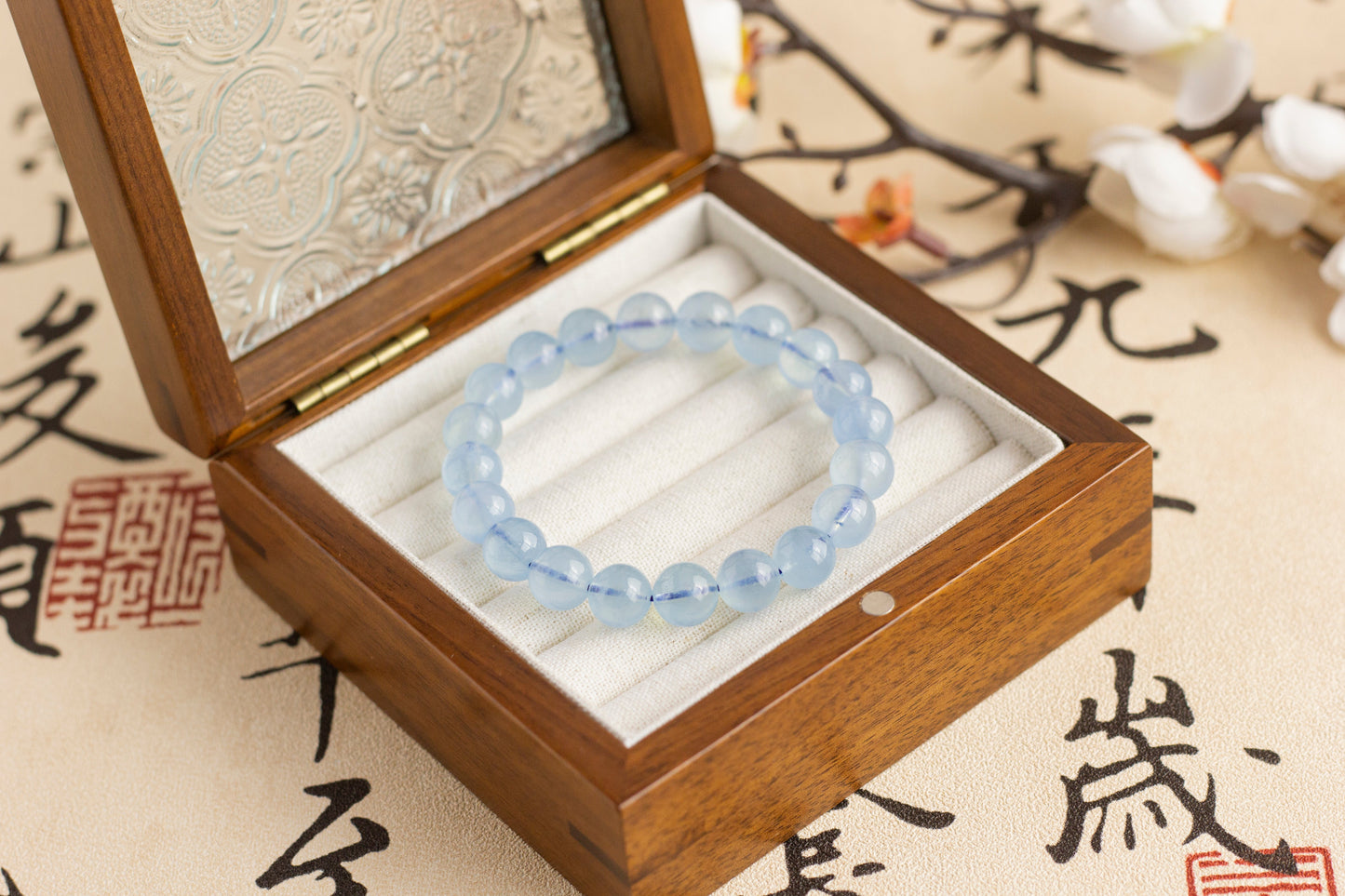 <You's jewelry>Exclusive customized aquamarine bracelet(9+)