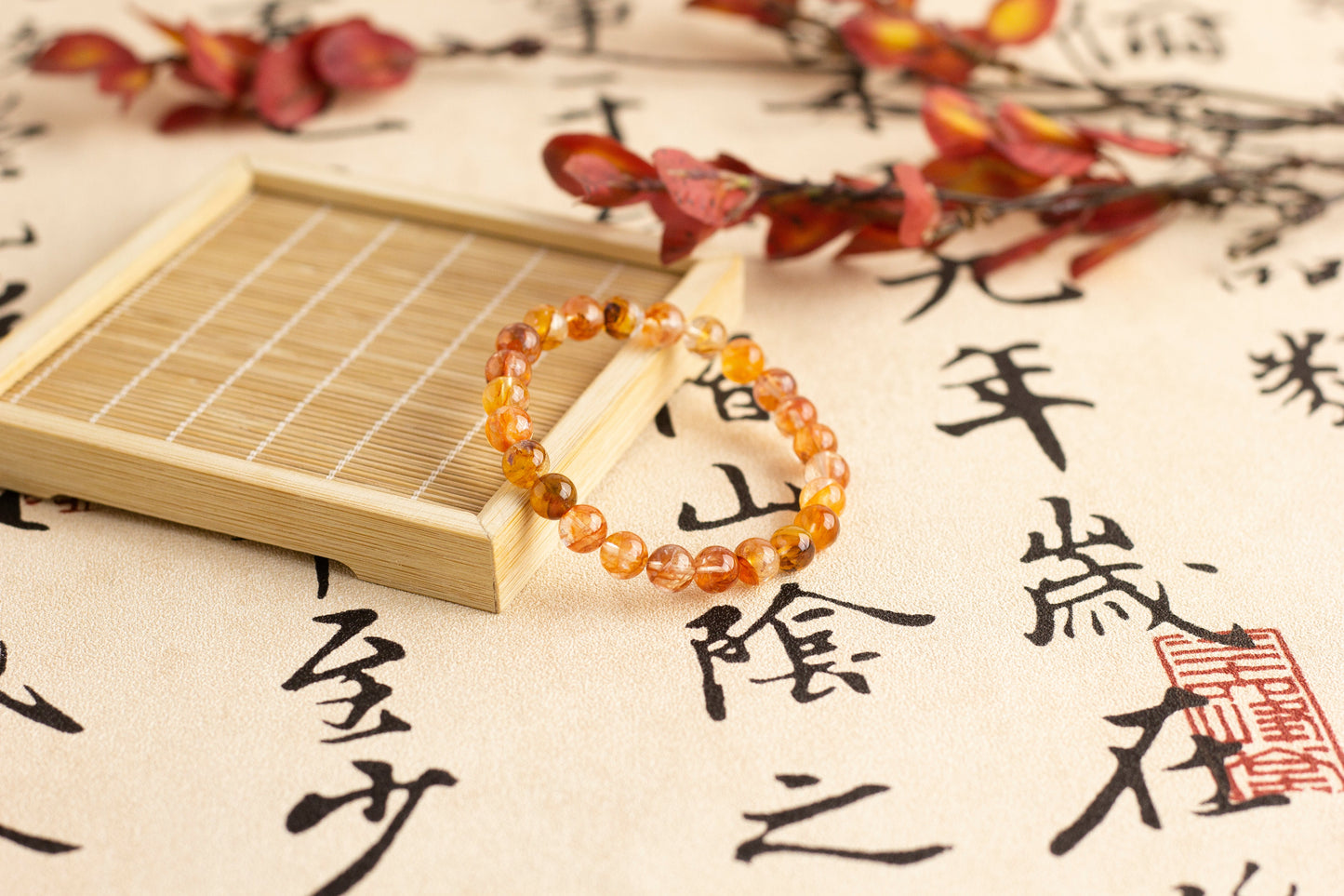 <You's jewelry>Exclusively customized red plastic flower bracelets(7+)