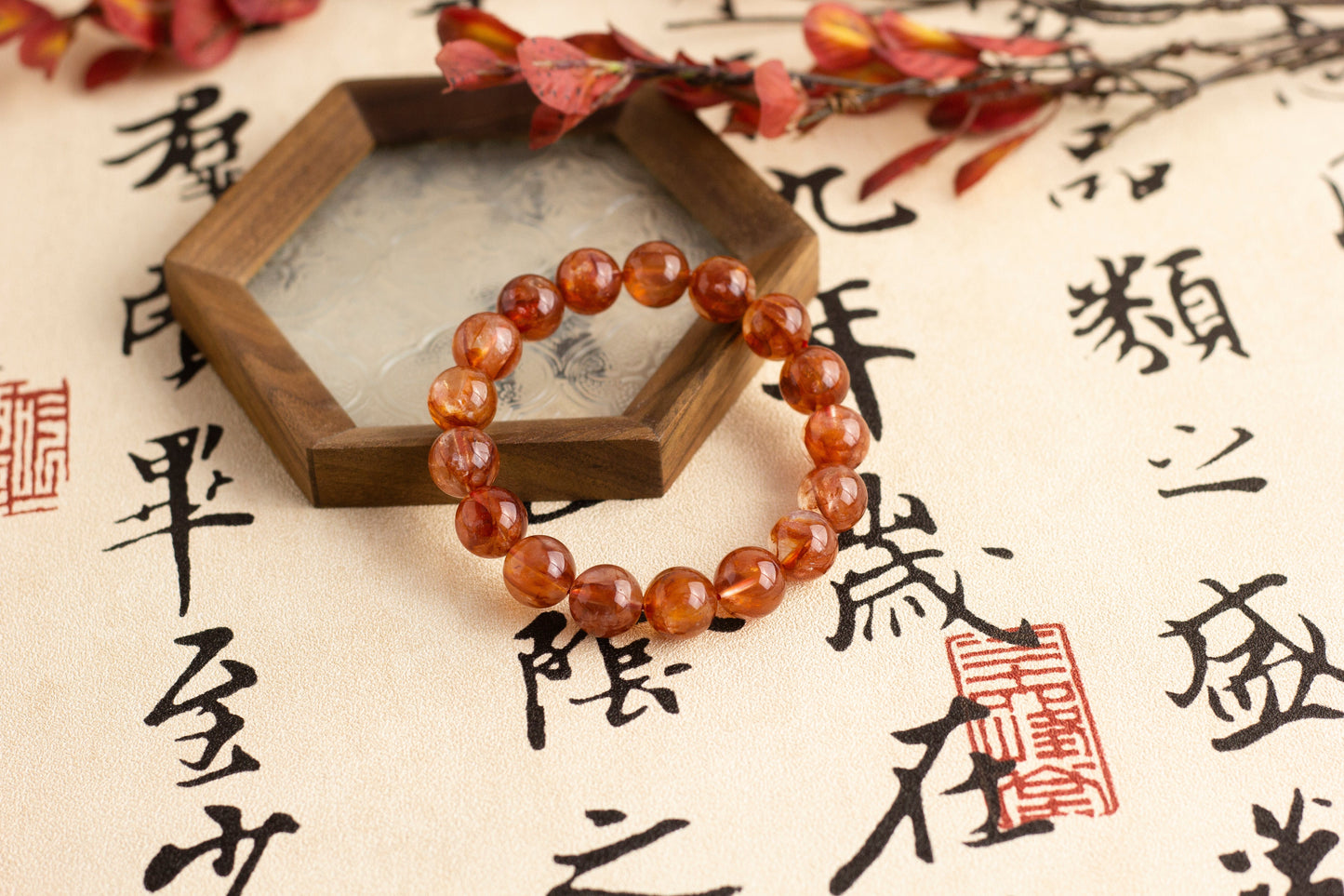 <You's jewelry>Exclusively customized red plastic flower bracelets(12+)