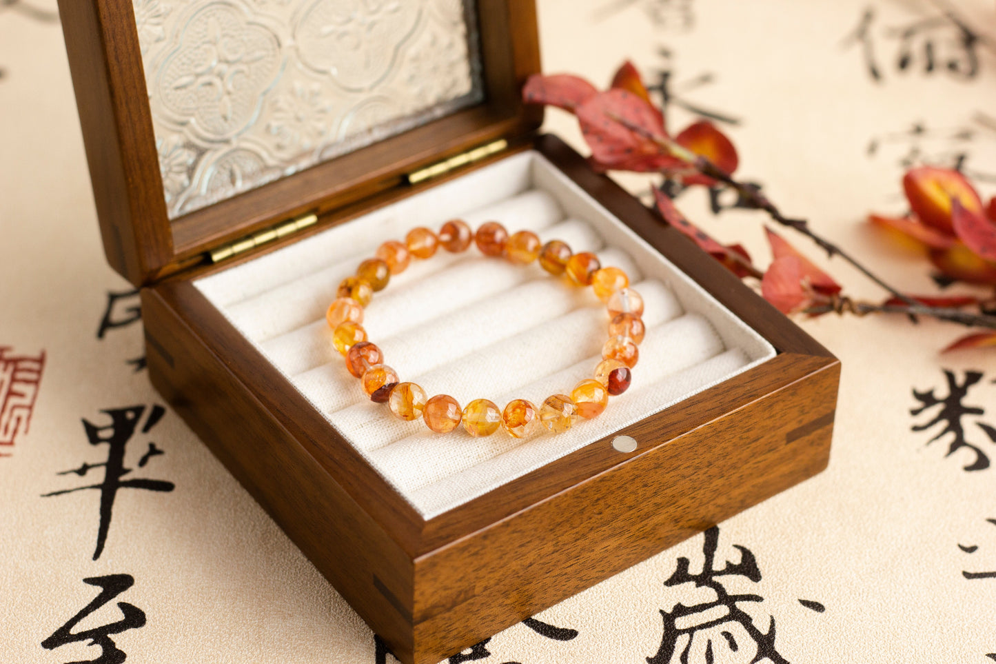 <You's jewelry>Exclusively customized red plastic flower bracelets(7+)