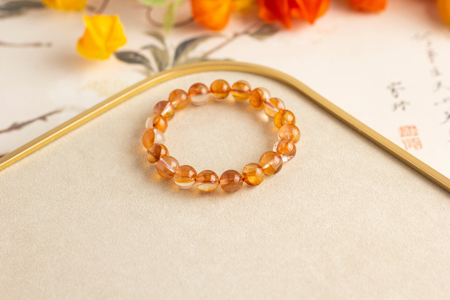 <You's jewelry>Exclusively customized red plastic flower bracelet (10+)