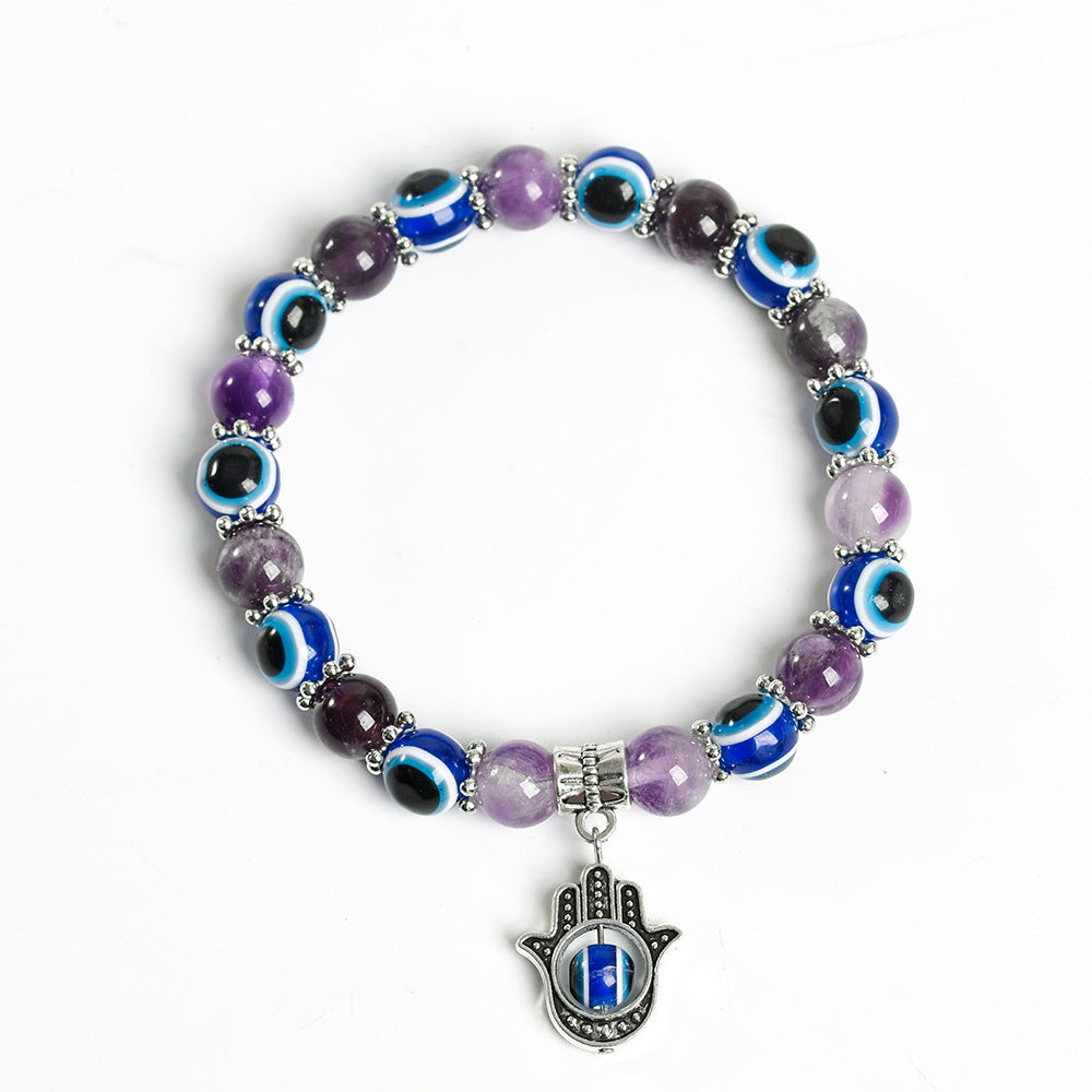 New Devil's Palm Time Gem Bracelet European and American Fashion Retro Braided Leather Bracelet Ornament