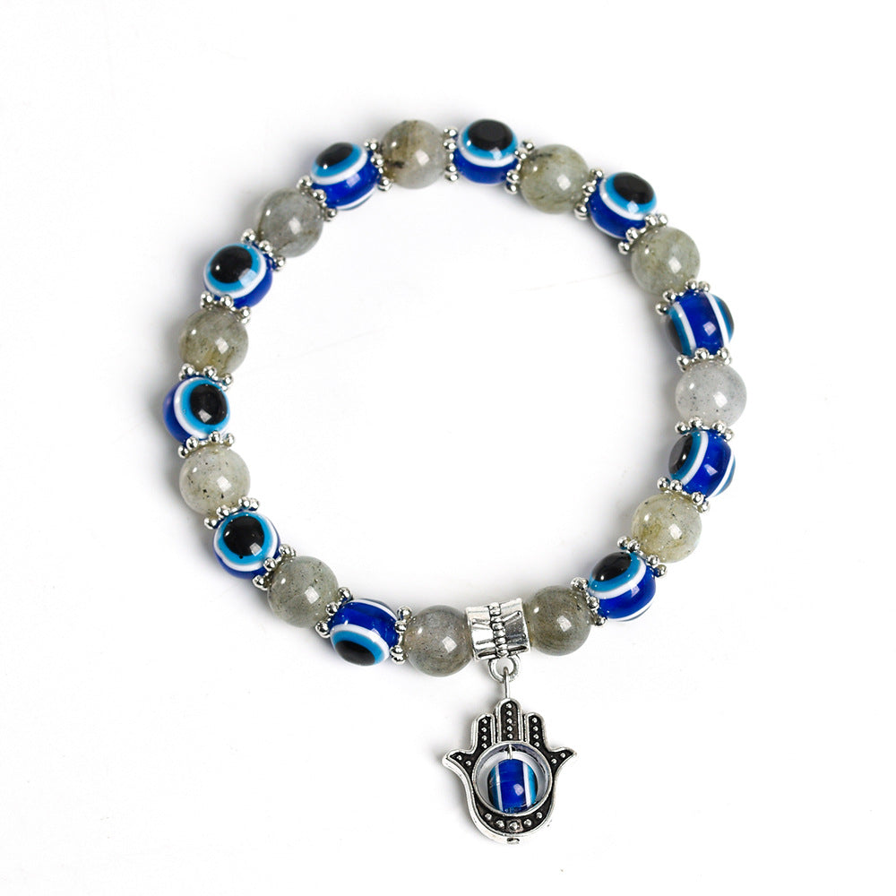 New Devil's Palm Time Gem Bracelet European and American Fashion Retro Braided Leather Bracelet Ornament