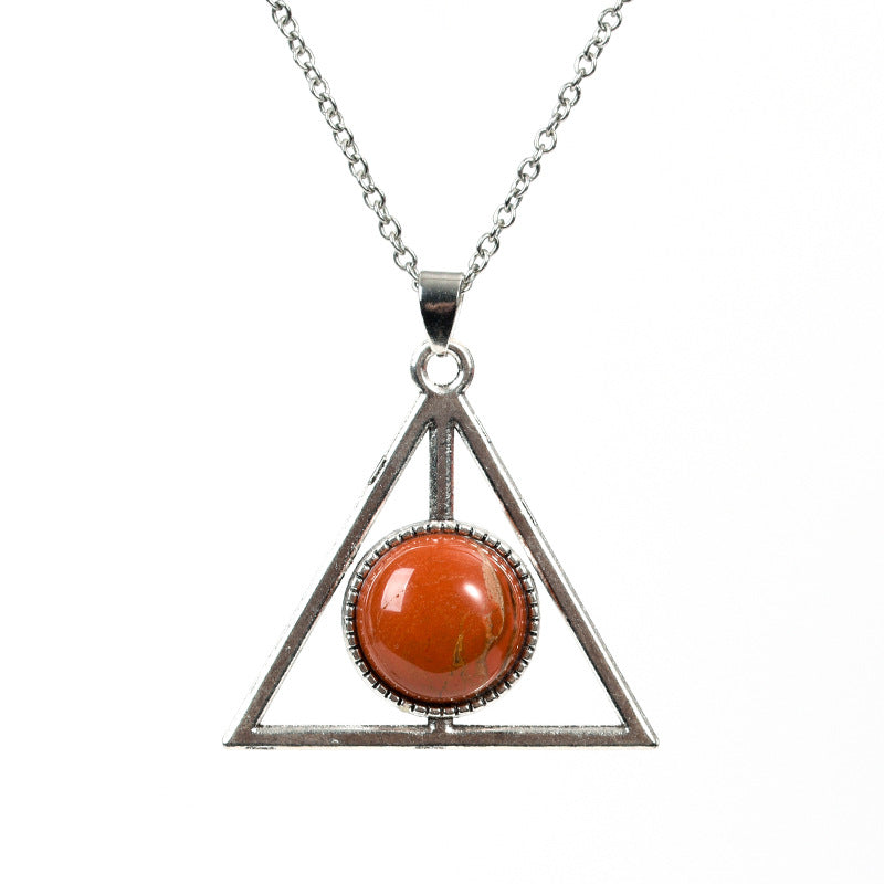 Triangular crystal necklace ins niche design high-end clavicle chain light luxury simple accessories pendant