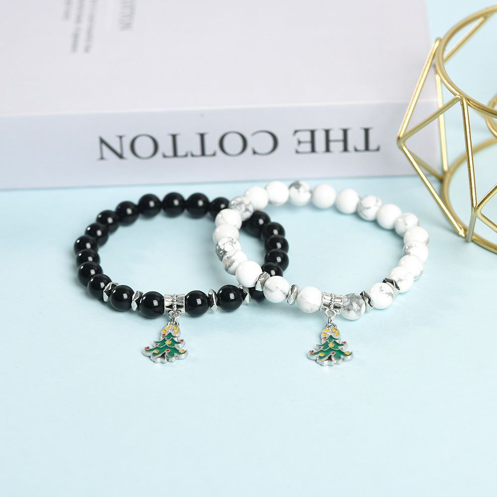 Christmas series creative Christmas tree colorful crystal creative Christmas bracelet trendy high-end bracelet