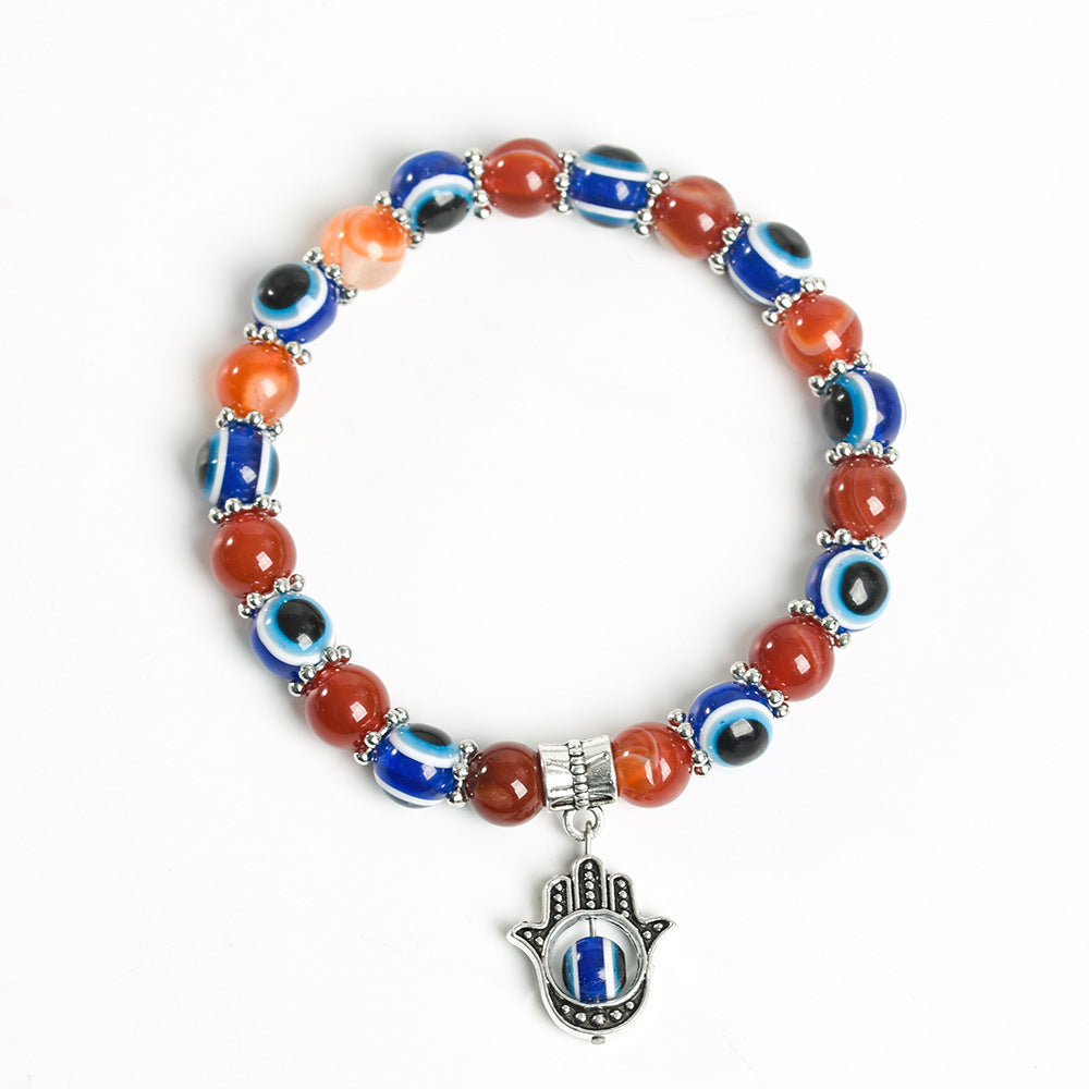 New Devil's Palm Time Gem Bracelet European and American Fashion Retro Braided Leather Bracelet Ornament