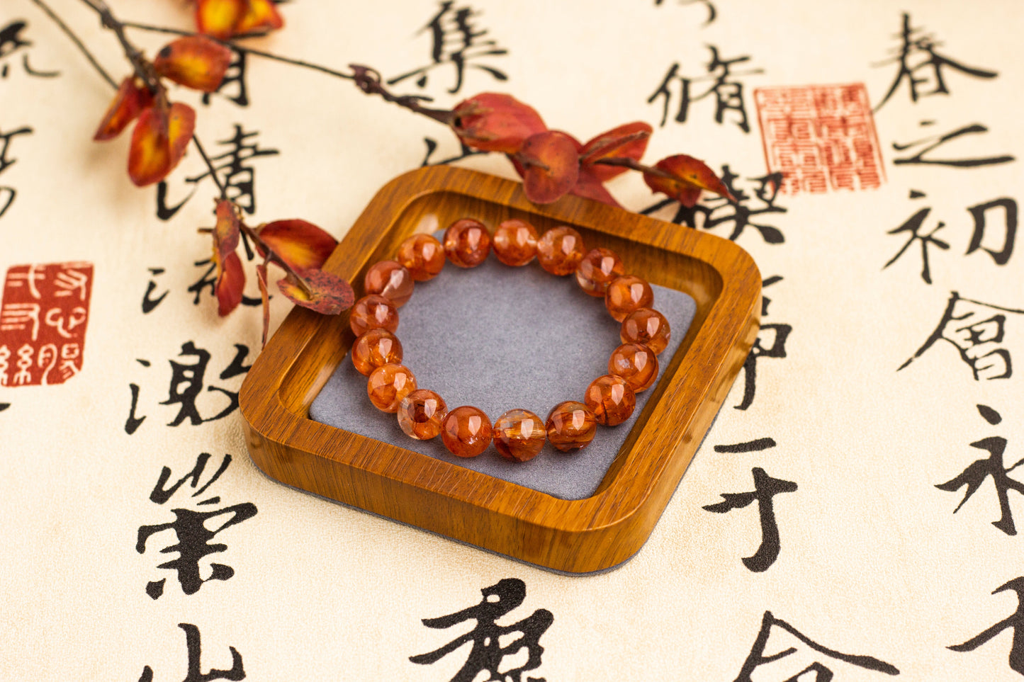 <You's jewelry>Exclusively customized red plastic flower bracelet(11+)