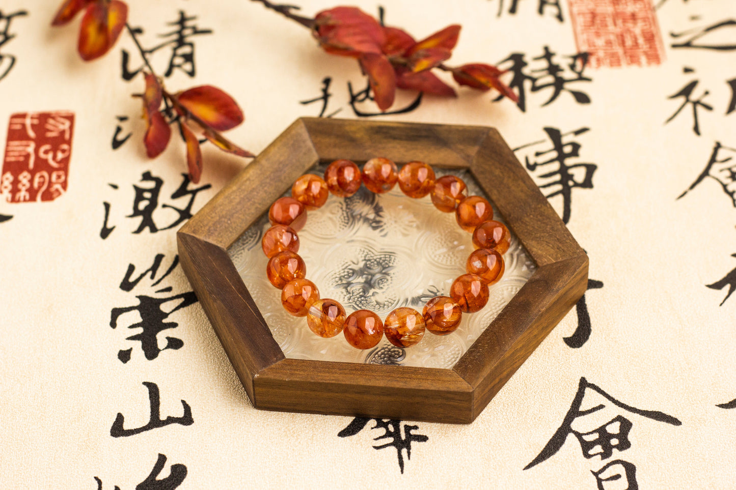 <You's jewelry>Exclusively customized red plastic flower bracelet(11+)