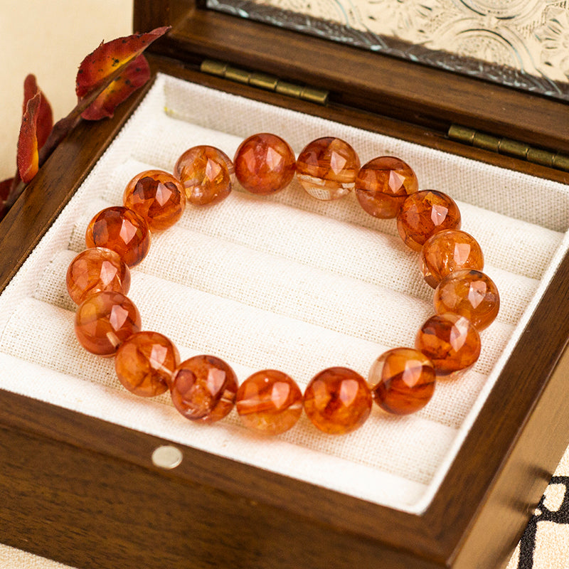 <You's jewelry>Exclusively customized red plastic flower bracelet(11+)