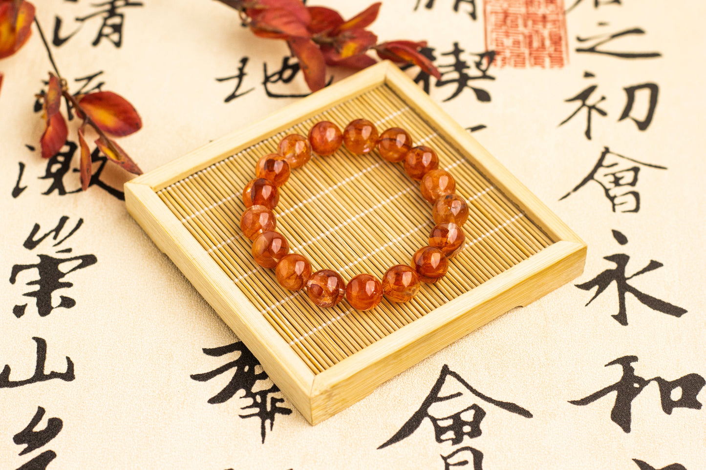 <You's jewelry>Exclusively customized red plastic flower bracelet(11+)