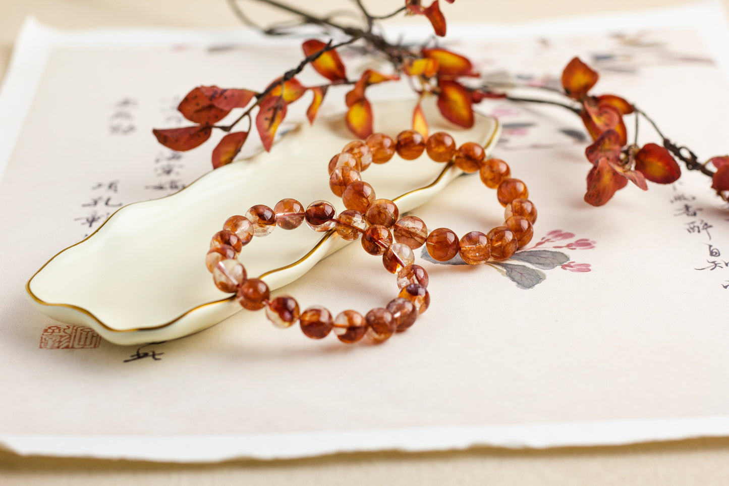 <You's jewelry>Exclusive customized red plastic flower bracelet (11+)