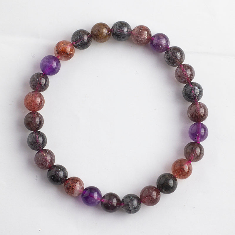 <You's jewelry>Exclusively customized blackcurrant super seven bracelet (6+)