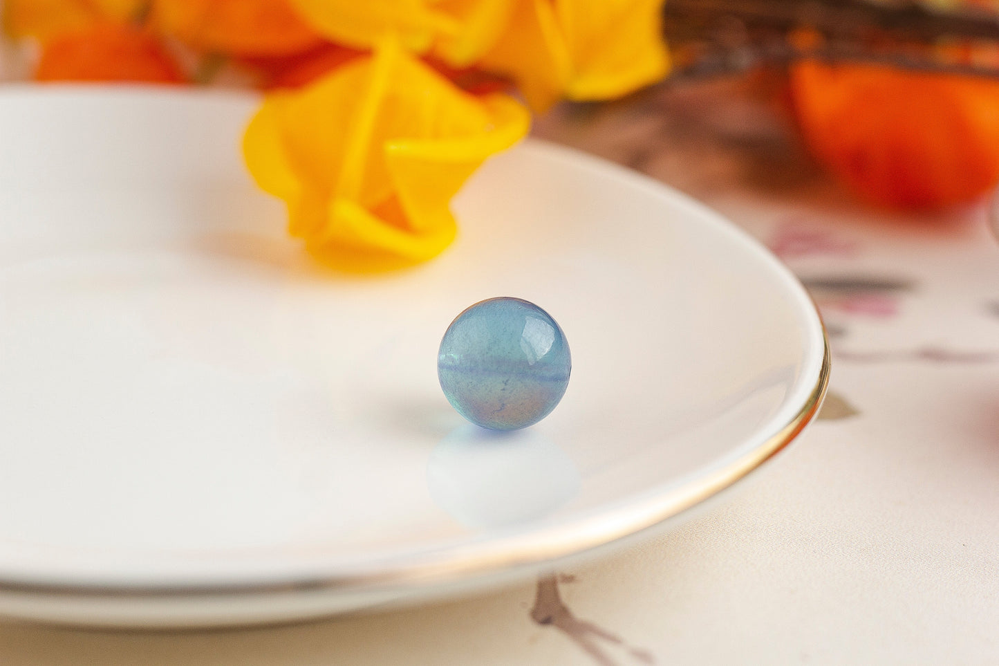 <You's jewelry>Exclusive customized devil blue aquamarine single bead (15+)