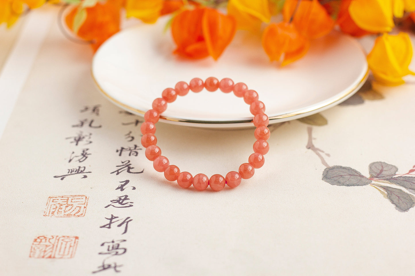 <You's jewelry>Exclusive customized rhodolite bracelet (8+)