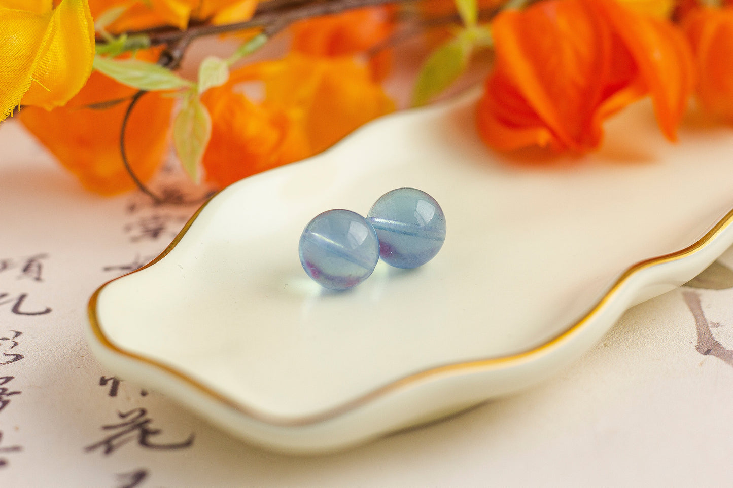 <You's jewelry>Exclusive customized devil blue aquamarine single bead (13+)