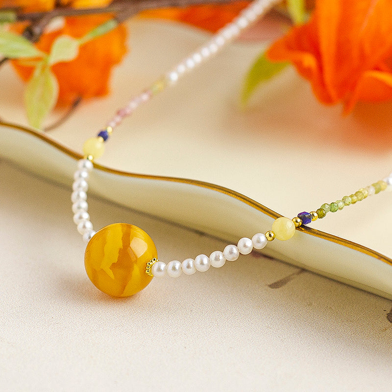 <You's jewelry>Exclusive customized beeswax pearl necklace