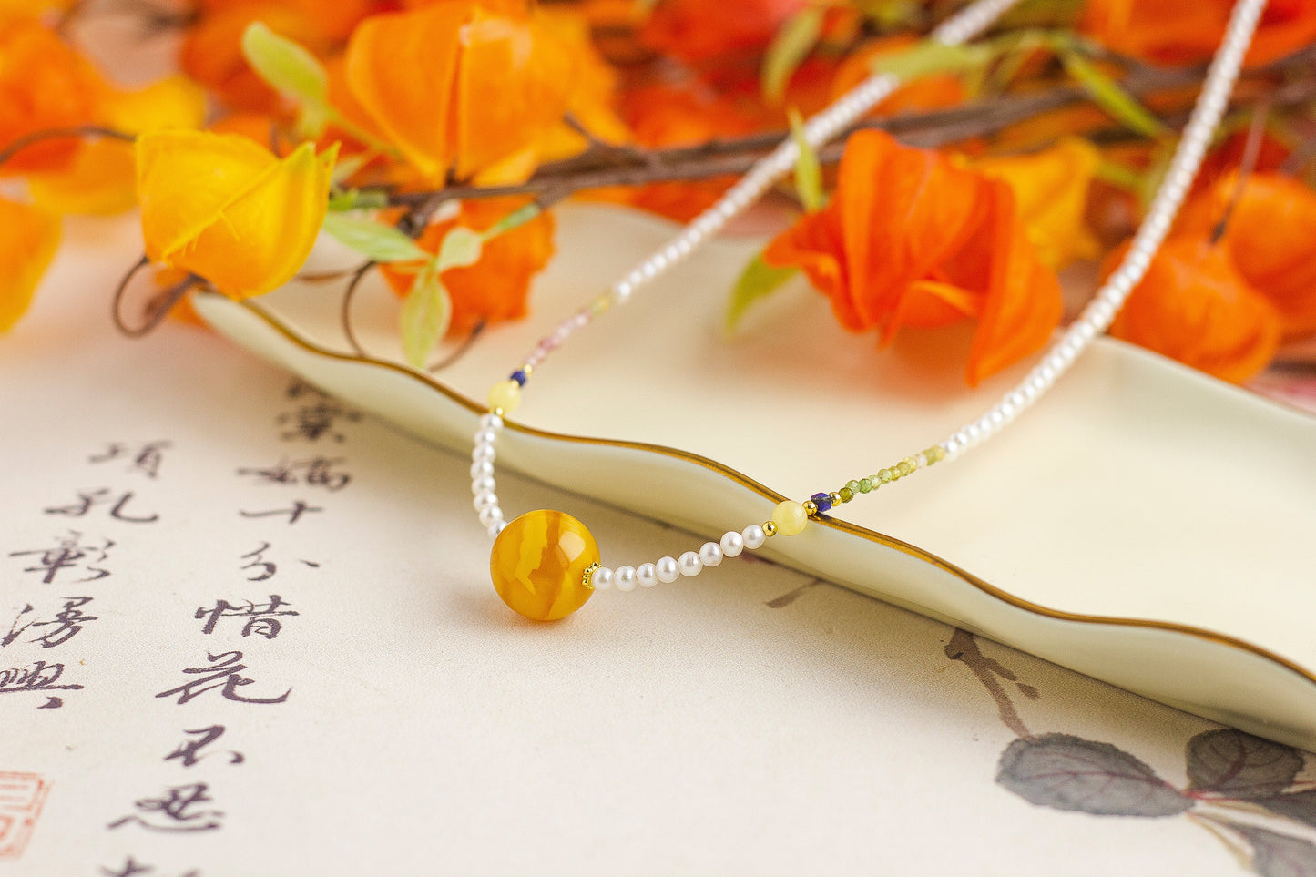 <You's jewelry>Exclusive customized beeswax pearl necklace