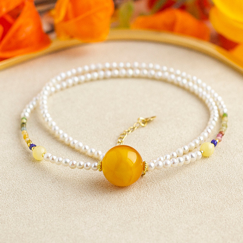 <You's jewelry>Exclusive customized beeswax pearl necklace