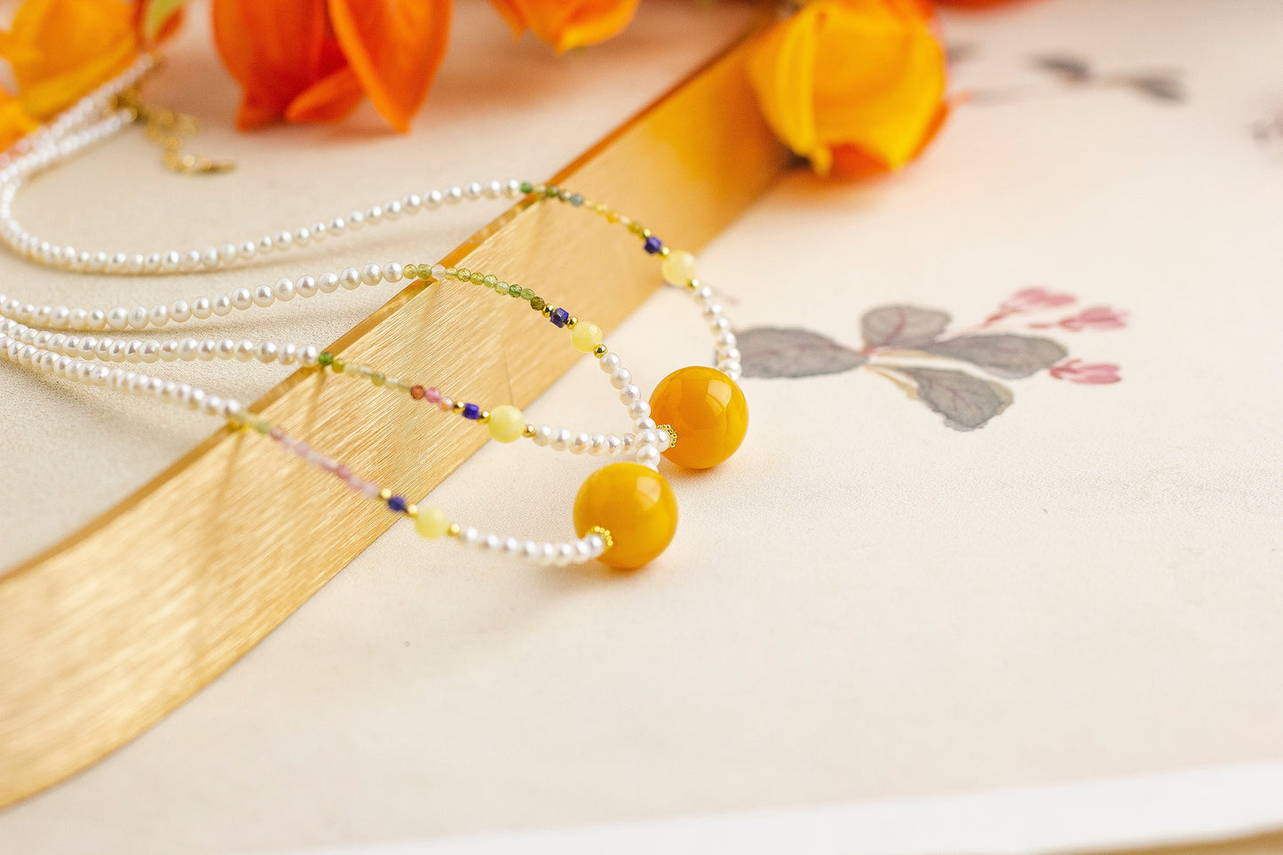 <You's jewelry>Exclusive customized beeswax pearl necklace