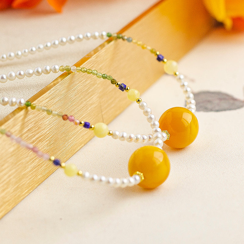 <You's jewelry>Exclusive customized beeswax pearl necklace