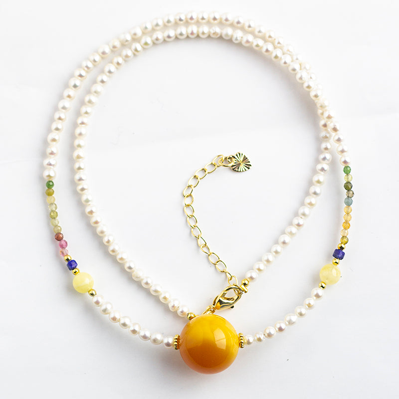 <You's jewelry>Exclusive customized beeswax pearl necklace