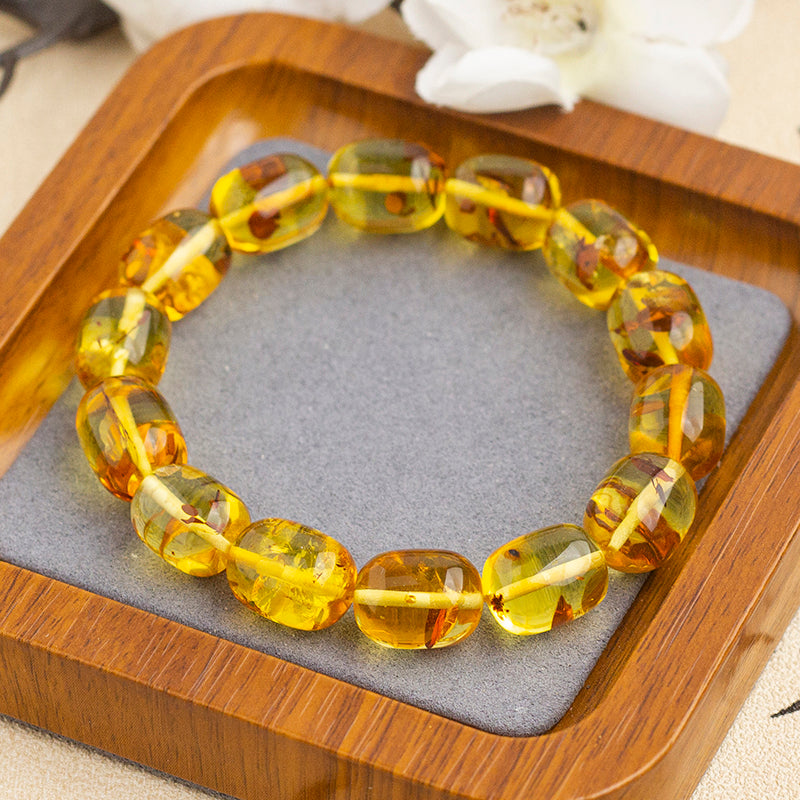 <You's jewelry>Exclusive customized flower amber and date bead bracelet