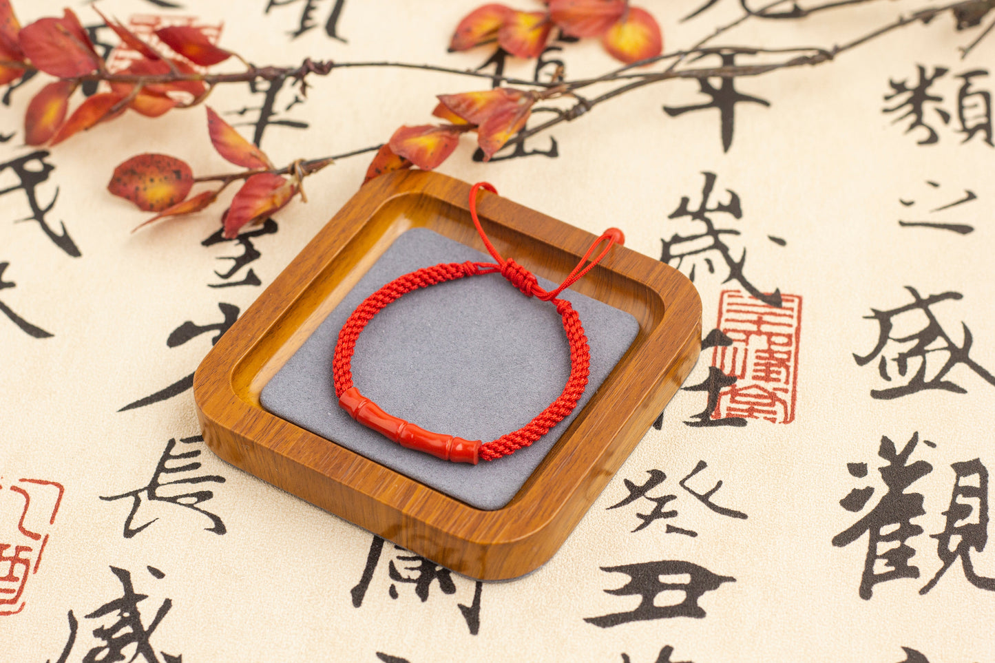 <You's jewelry>Exclusive customized cinnabar bamboo bracelet