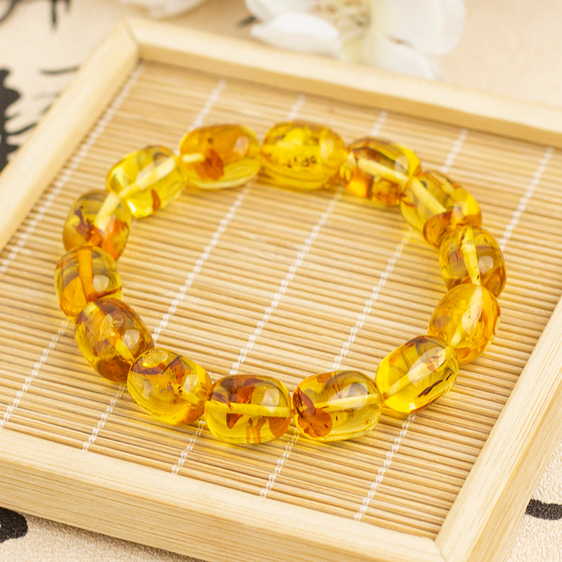 <You's jewelry>Exclusive customized flower amber and date bead bracelet