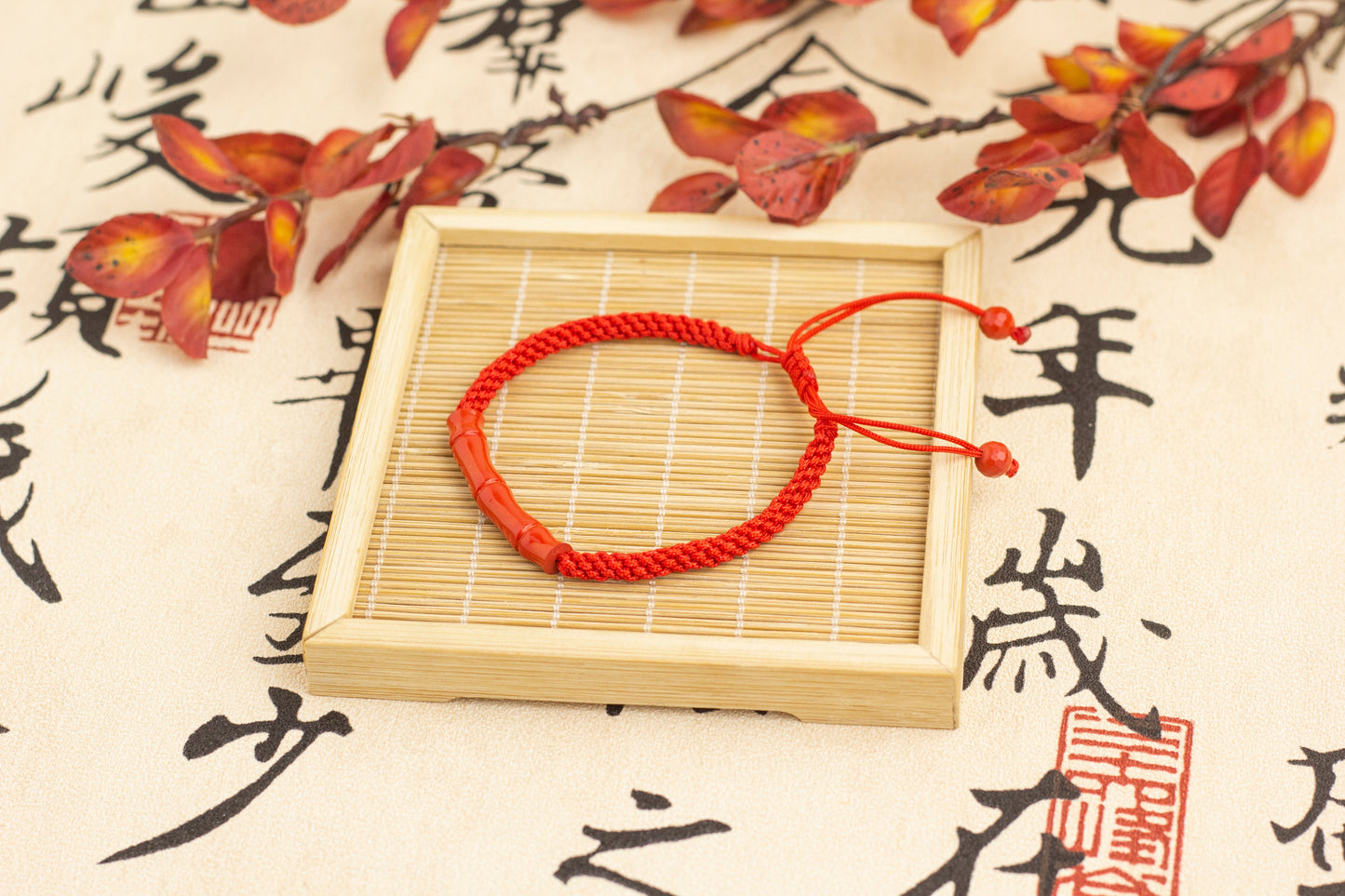 <You's jewelry>Exclusive customized cinnabar bamboo bracelet