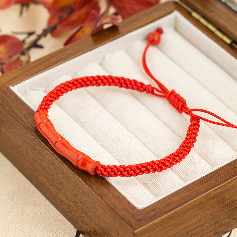 <You's jewelry>Exclusive customized cinnabar bamboo bracelet