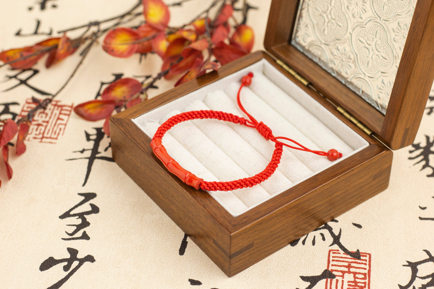 <You's jewelry>Exclusive customized cinnabar bamboo bracelet