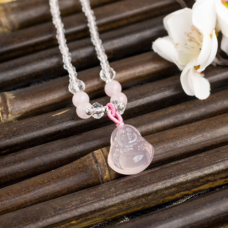 <You's jewelry>Exclusive customized  Rose Quartz Buddha pendant