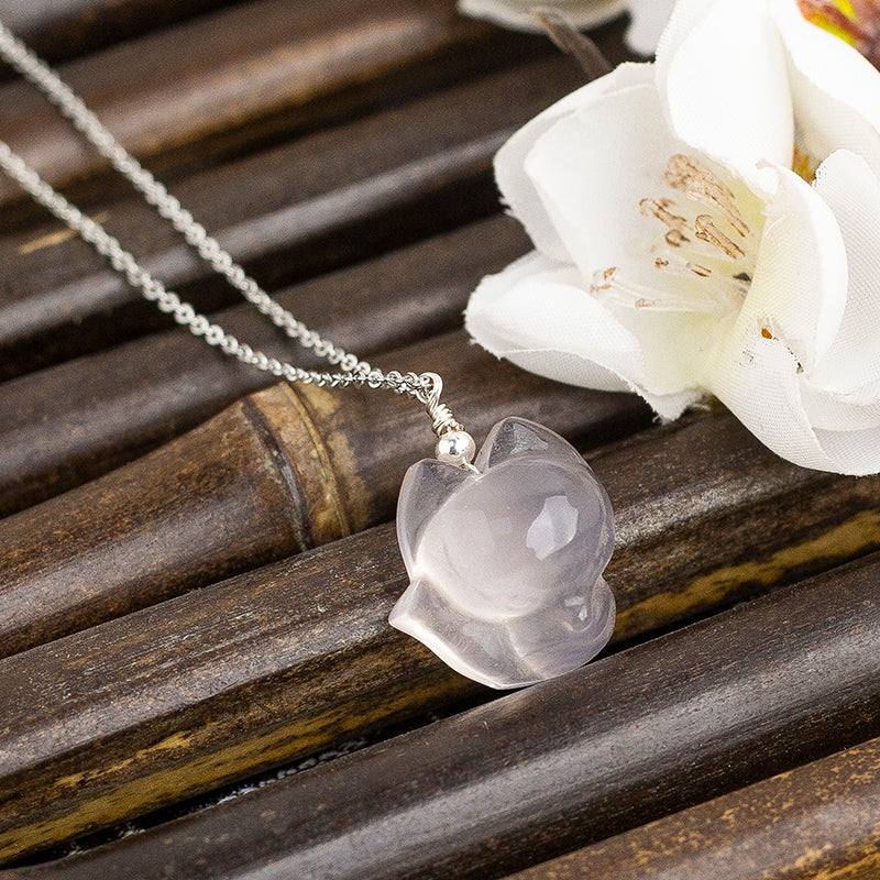 <You's jewelry>Exclusive customized rose quartz nine-tailed fox pendant