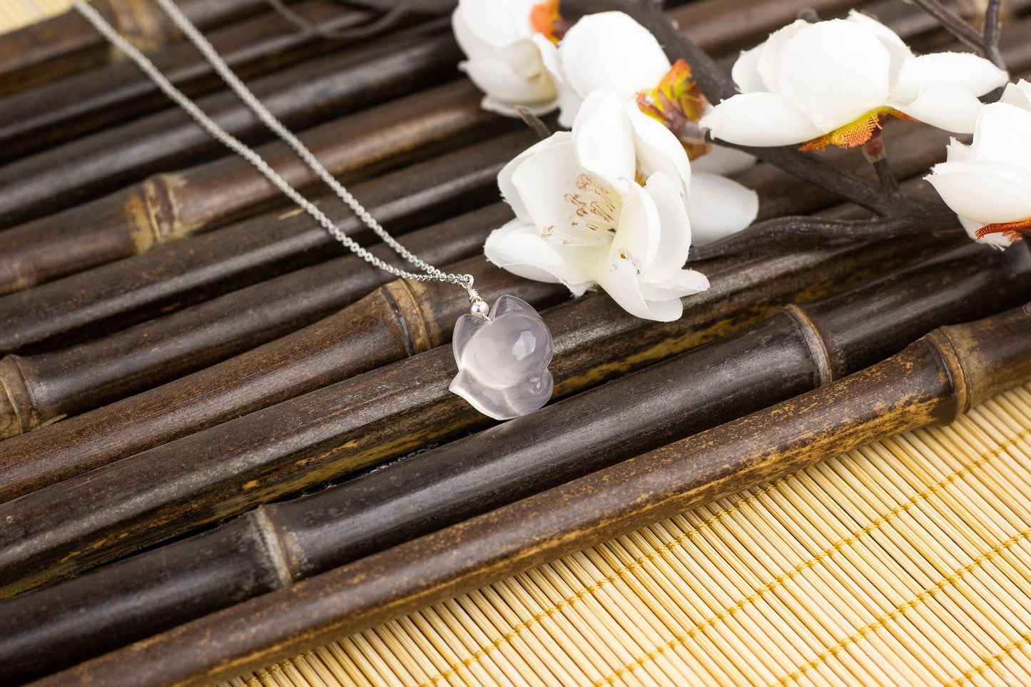 <You's jewelry>Exclusive customized rose quartz nine-tailed fox pendant