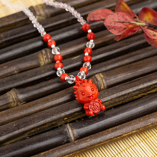 <You's jewelry>Exclusive customized cinnabar dragon baby pendant