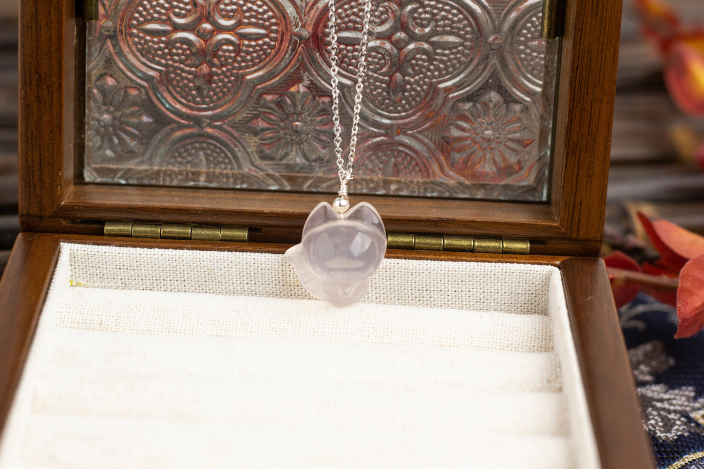 <You's jewelry>Exclusive customized rose quartz nine-tailed fox pendant