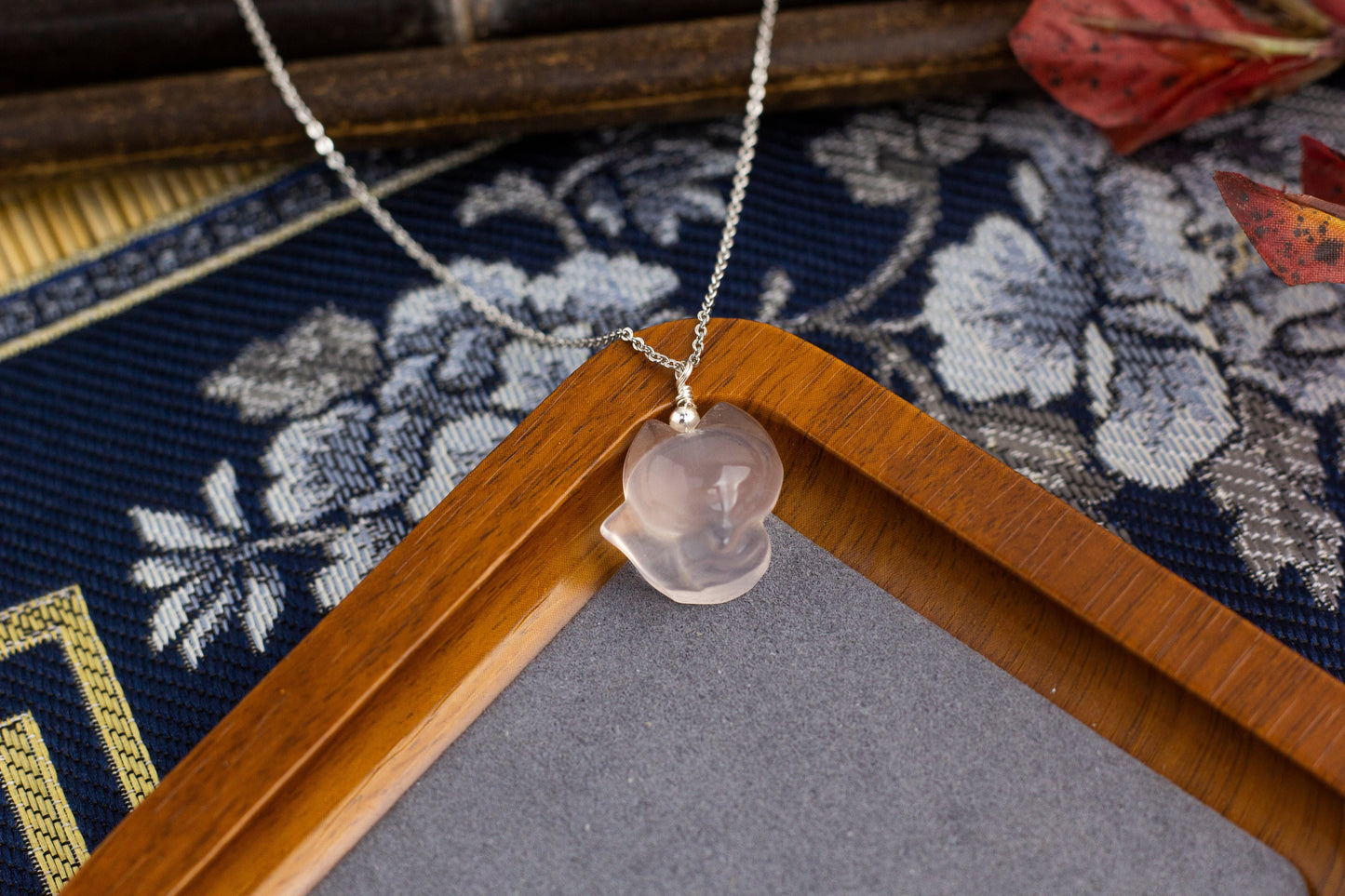 <You's jewelry>Exclusive customized rose quartz nine-tailed fox pendant