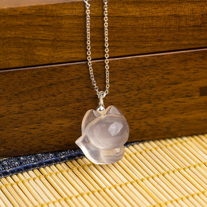 <You's jewelry>Exclusive customized rose quartz nine-tailed fox pendant