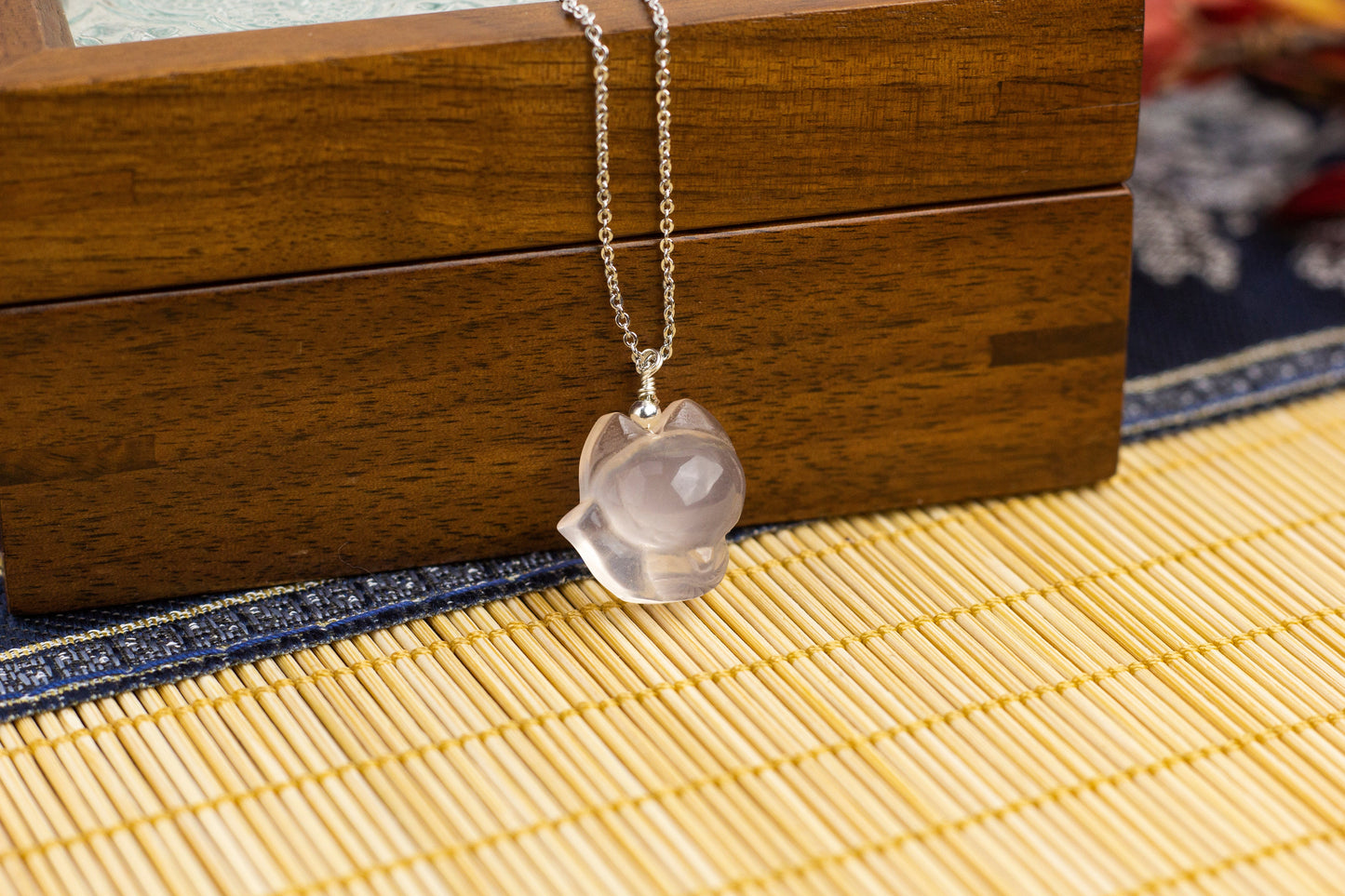 <You's jewelry>Exclusive customized rose quartz nine-tailed fox pendant