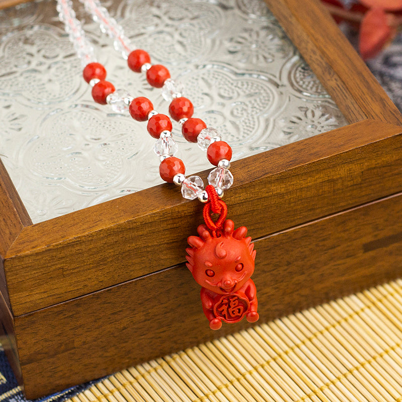 <You's jewelry>Exclusive customized cinnabar dragon baby pendant