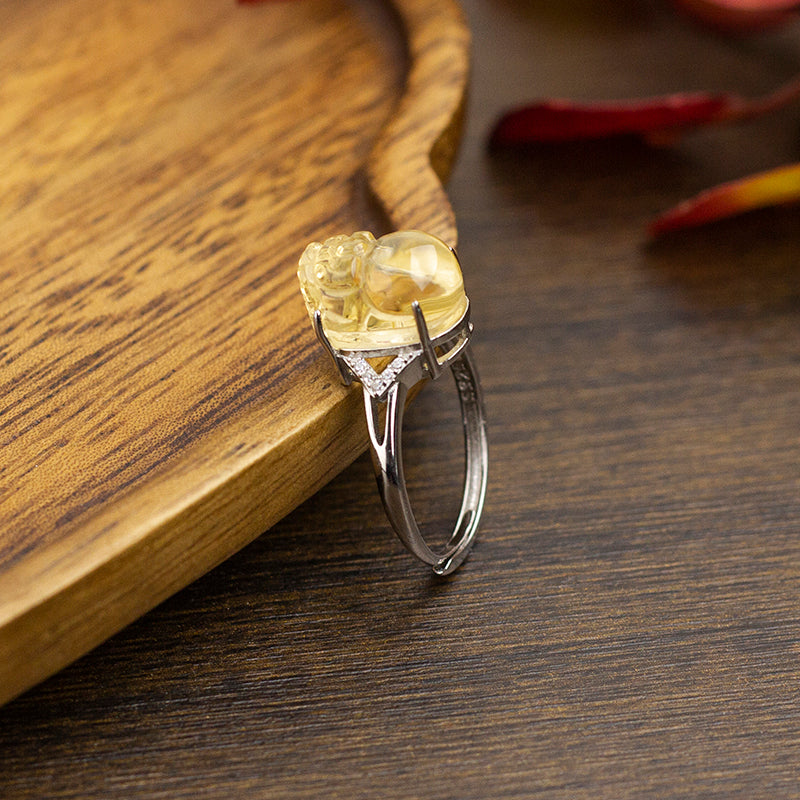 <You's jewelry>Exclusive customized citrine Pixiu ring