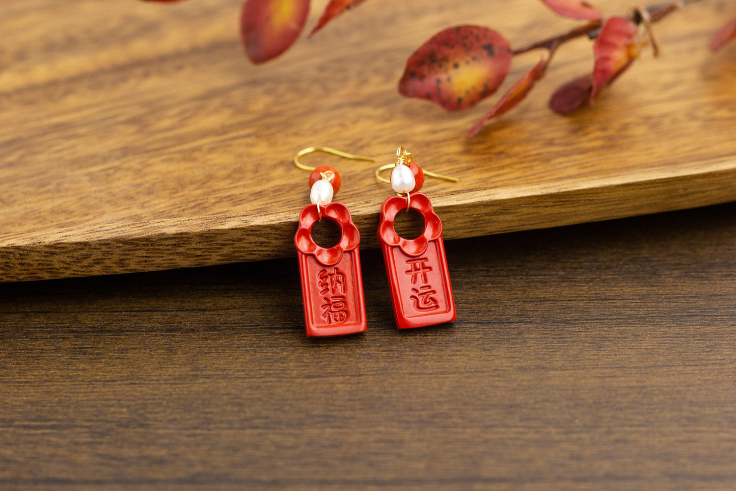 <You's jewelry>Exclusive customized cinnabar earrings