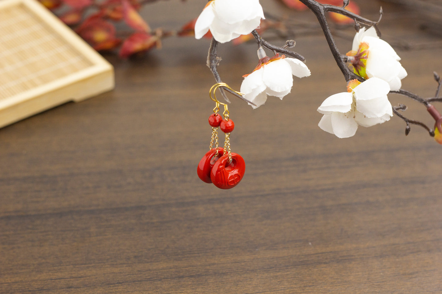 <You's jewelry>Exclusive customized cinnabar earrings