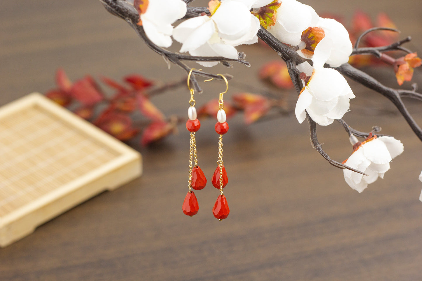 <You's jewelry>Exclusive customized cinnabar earrings