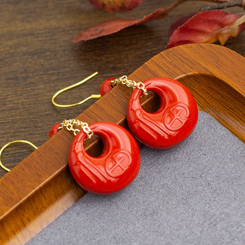 <You's jewelry>Exclusive customized cinnabar earrings