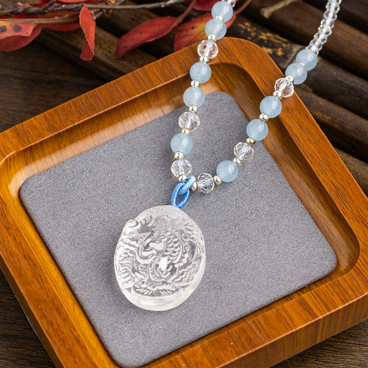 <You's jewelry>Exclusively customized Clear Quartz  dragon plaque